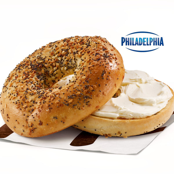 St. Catharines ON McDonald's Everything Bagel with Regular Cream Cheese Product [380.0 Cals]