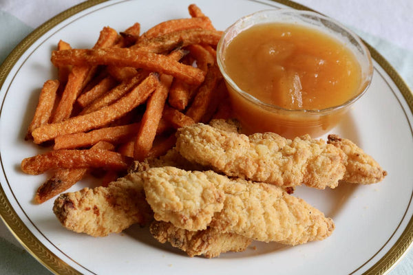St. Catharines ON Maestro's Pizzeria Chicken Fiagers with fries & plum sauce