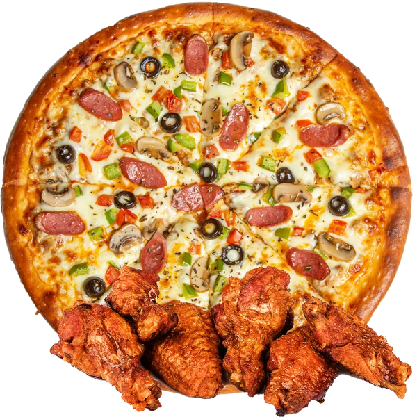 St. Catharines ON Bro's pizza & Wings Single Pizza and Wings