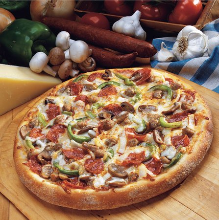 St. Catharines ON Right Wingers Pizza & Wings Medium Deluxe Specialty Pizza