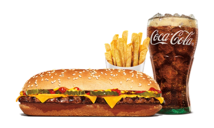 St. Catharines ON Burger King Extra Long Cheeseburger Medium Combo