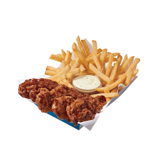 Hinton AB Dairy Queen Honey BBQ Glazed Sauced & Tossed                        Chicken Strip Basket- 4 Pieces