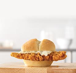 Oshawa Arby's Chicken 'n Cheese Slider Kids' Meal with Curly Fries
