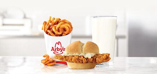 Oshawa Arby's Jalapeno Roast Beef 'n Cheese Slider Kids' Meal with Curly Fries