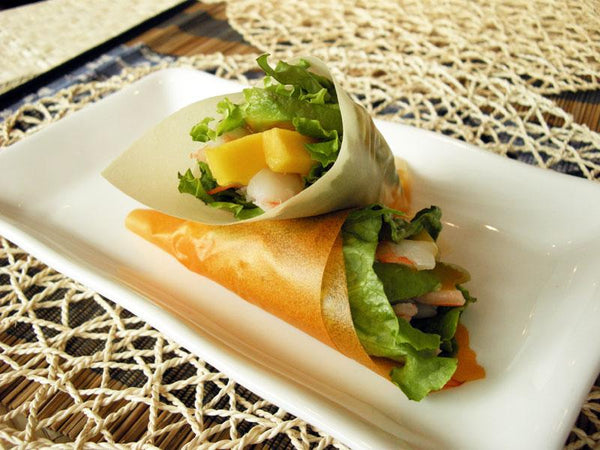 Oshawa Azian Cuisine Mango and Shrimp Salad Hand Roll