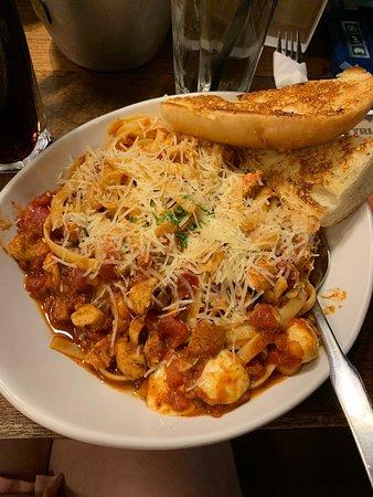 MR MIKES SteakhouseCasual Cajun Chicken Fettuccine Pomodoro