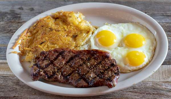 Oshawa Sherry's Diner New York Steak with 3 Eggs