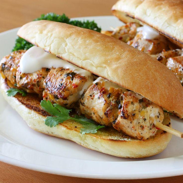 Oshawa Tybah's Kebab Chicken Skewer Sandwich