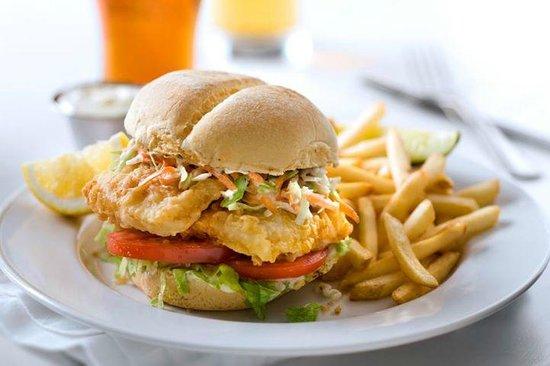 Oshawa Kelseys Messy Fish Sandwich