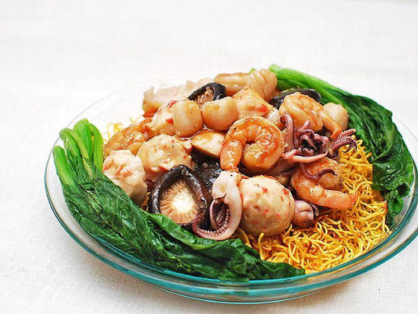 Oshawa Azian Cuisine Shanghai Fried Noodles*  Seafood (shrimp, squid and scallop)