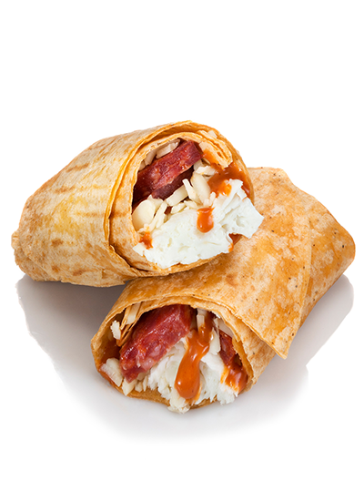 Hinton Booster Juice Egg white and chorizo wrap 